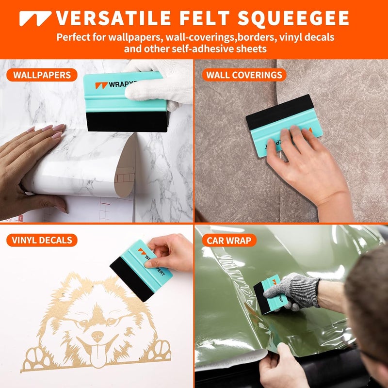 WRAPXPERT Wallpaper Tools, Wallpaper Smoothing Tools for Peel and Stick Wallpaper Hanging, Wallpaper Installation Kits for Bathroom Kitchen Contact Paper, Vinyl Backsplash Tile, Window Film Applying - Image 3